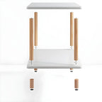 Table de chevet ronde contemporaine en bois avec étagère