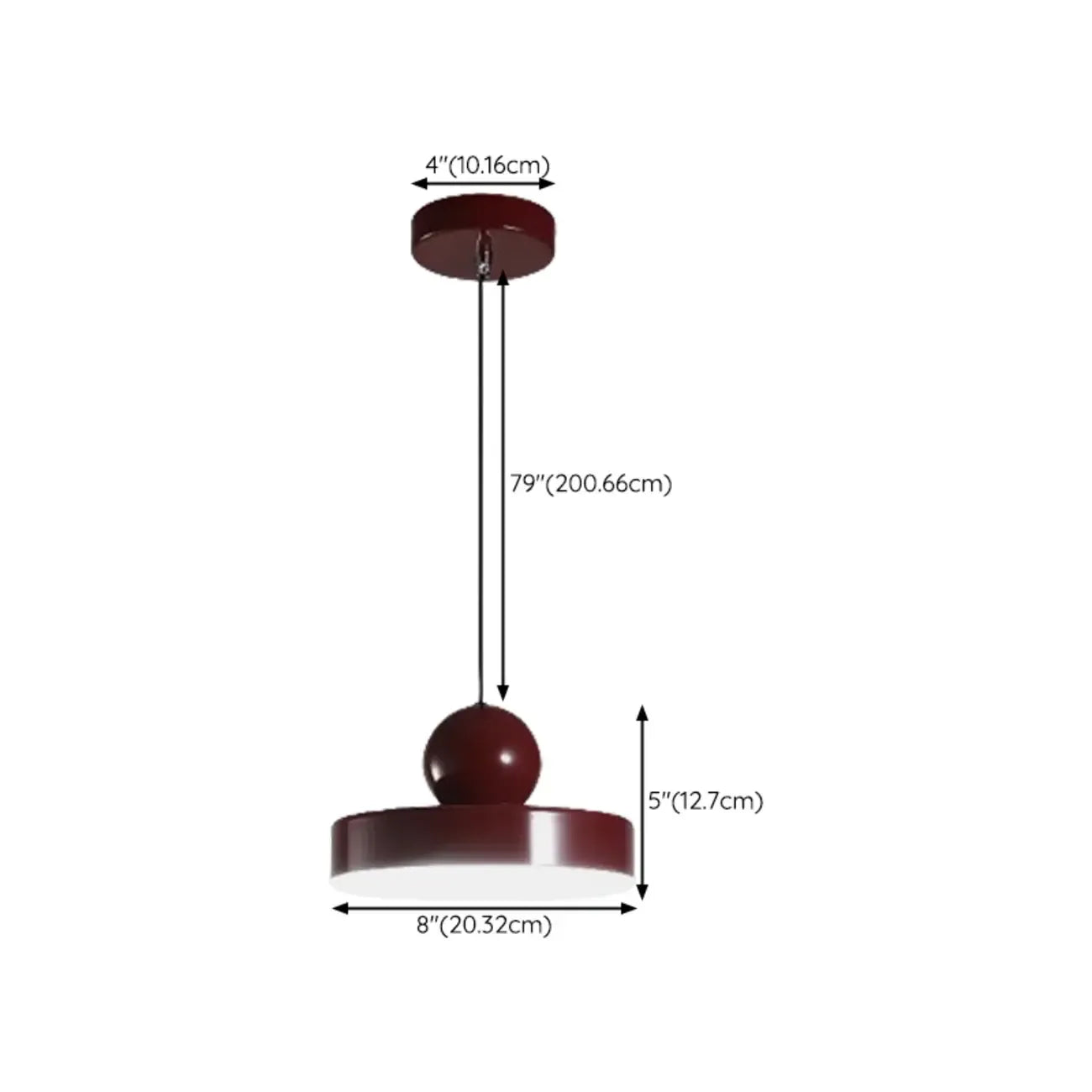 Suspension LED rectangulaire bordeaux moderne pour salon