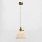 Lampe suspendue conique plissée élégante et classique en céramique pour salon