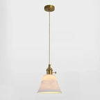Lampe suspendue conique plissée élégante et classique en céramique pour salon