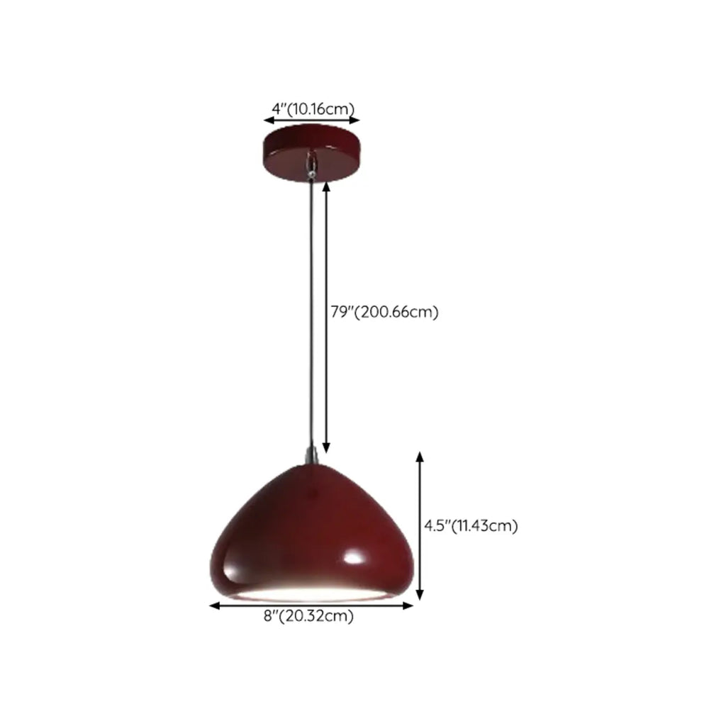 Suspension LED rectangulaire bordeaux moderne pour salon