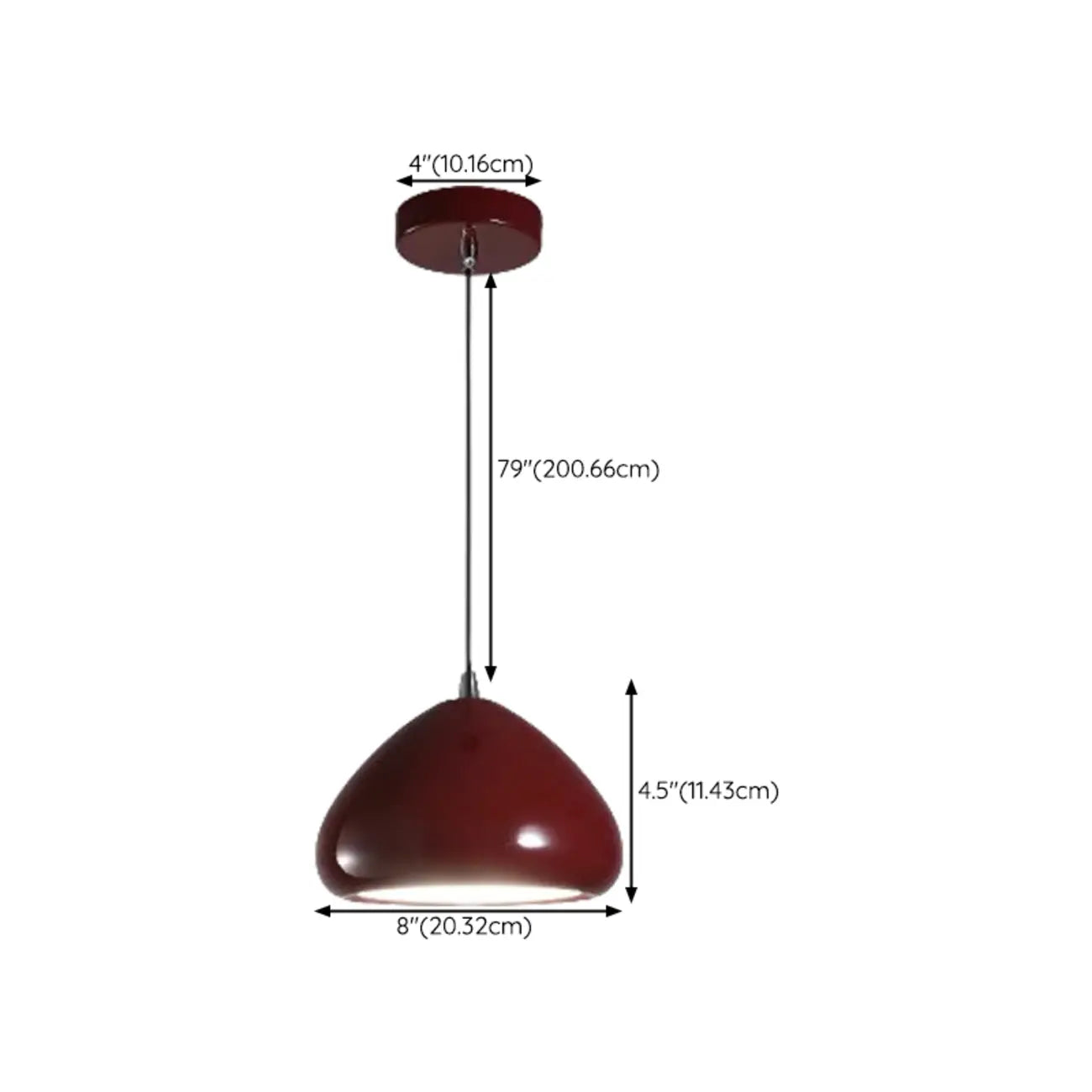 Suspension LED rectangulaire bordeaux moderne pour salon