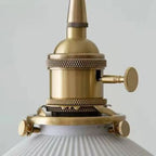 Lampe suspendue conique plissée élégante et classique en céramique pour salon