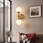 Lampe de coiffeuse médiévale en forme de globe doré avec abat-jour en verre