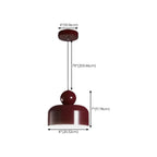 Suspension LED rectangulaire bordeaux moderne pour salon