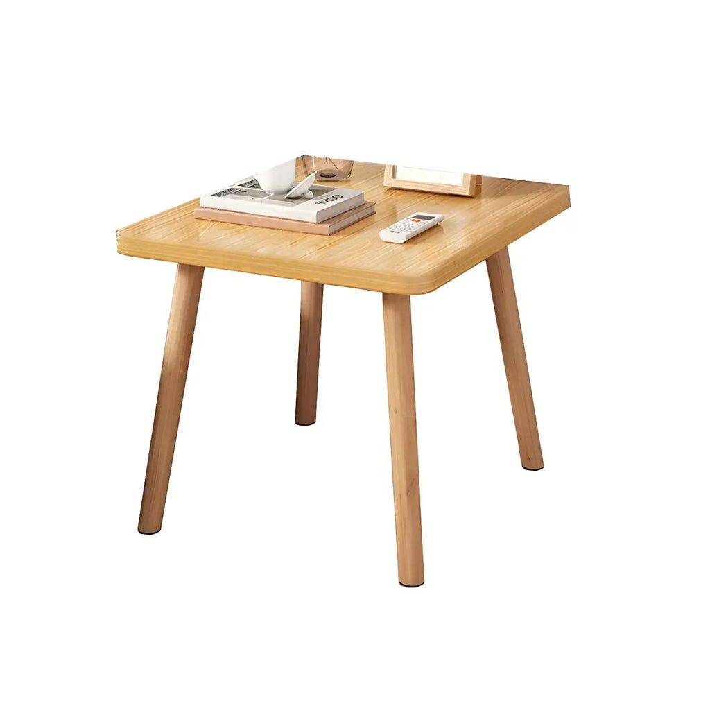 Table de chevet ronde contemporaine en bois avec étagère