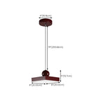 Suspension LED rectangulaire bordeaux moderne pour salon