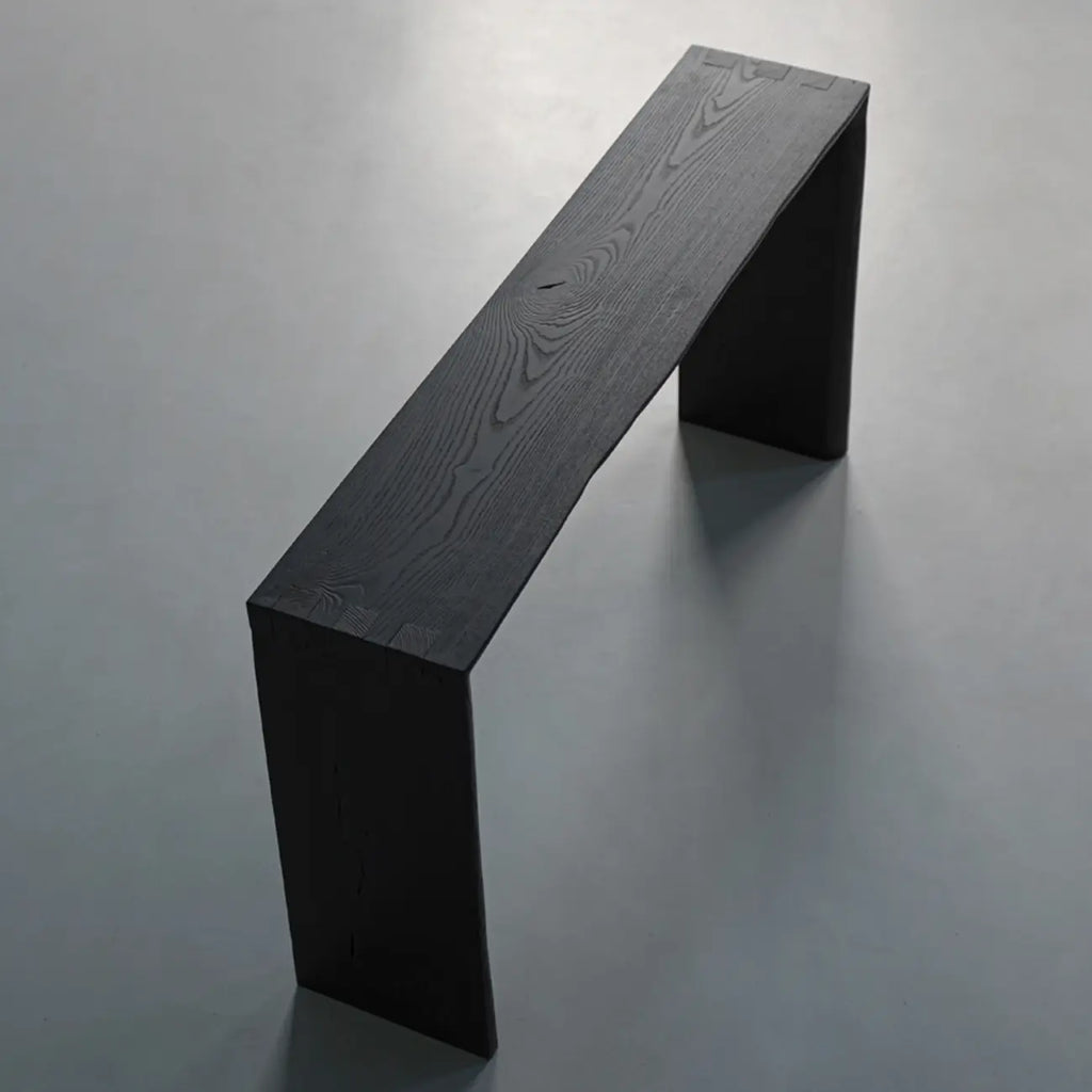 Console minimaliste en bois noir