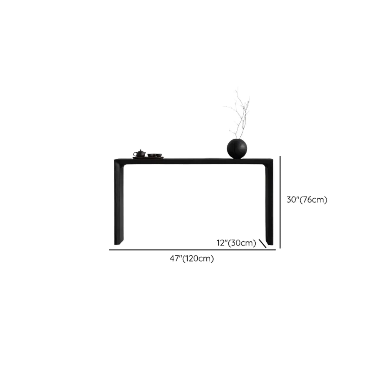 Console minimaliste en bois noir