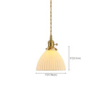 Lampe suspendue conique plissée élégante et classique en céramique pour salon