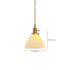 Lampe suspendue conique plissée élégante et classique en céramique pour salon