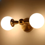 Lampe de coiffeuse médiévale en forme de globe doré avec abat-jour en verre