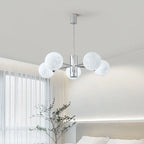 Lustre Sputnik chromé moderne avec abat-jour globe