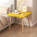 Table de chevet ronde contemporaine en bois avec étagère