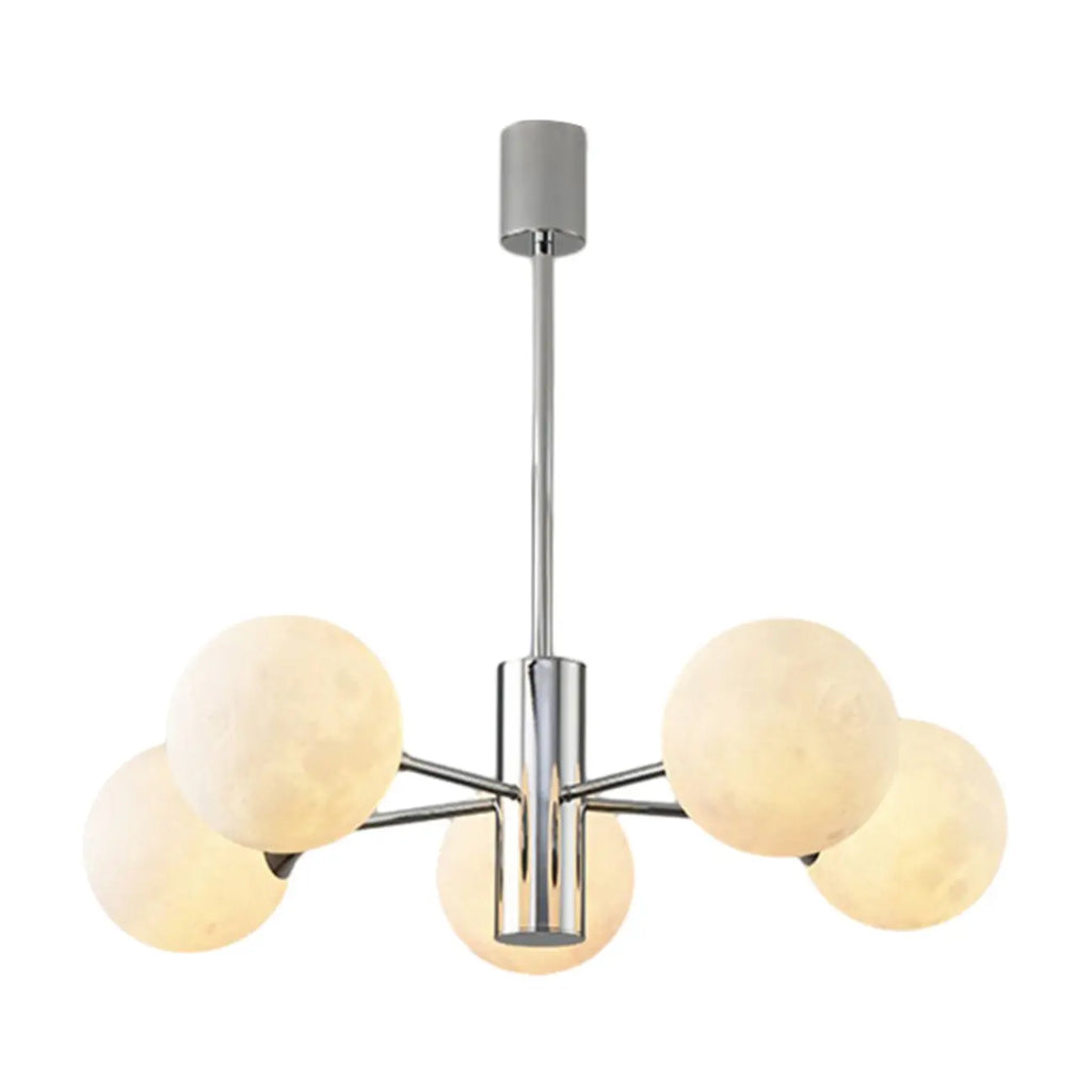 Lustre Sputnik chromé moderne avec abat-jour globe