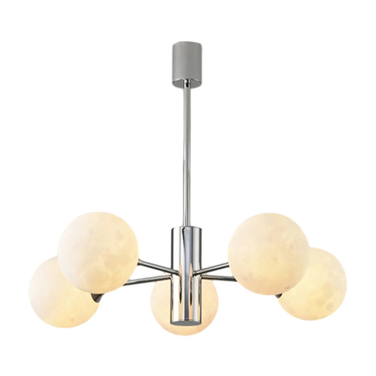 Lustre Sputnik chromé moderne avec abat-jour globe