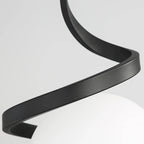 Suspension design blanche boule avec structure métallique linéaire pour chevet