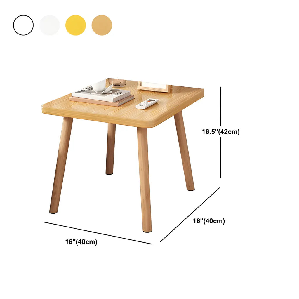 Table de chevet ronde contemporaine en bois avec étagère
