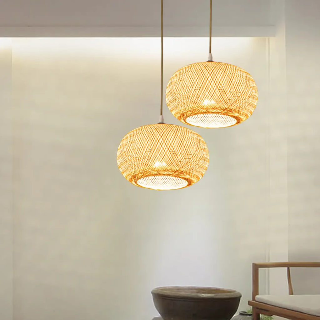 Suspension lanterne en bambou de style japonais pour salon