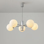 Lustre Sputnik chromé moderne avec abat-jour globe