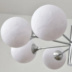 Lustre Sputnik chromé moderne avec abat-jour globe