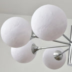 Lustre Sputnik chromé moderne avec abat-jour globe