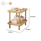 Table de chevet ronde contemporaine en bois avec étagère