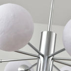 Lustre Sputnik chromé moderne avec abat-jour globe
