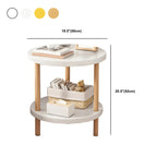 Table de chevet ronde contemporaine en bois avec étagère