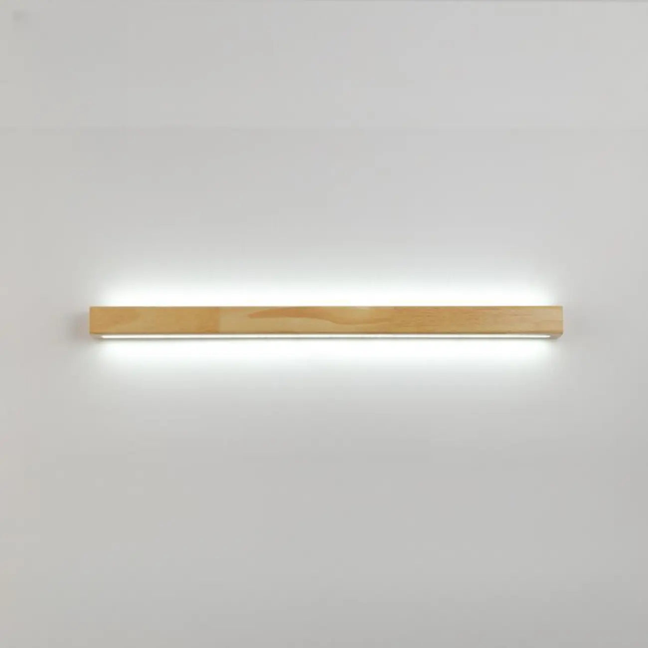 Applique murale moderne linéaire en bois avec double abat-jour et LED