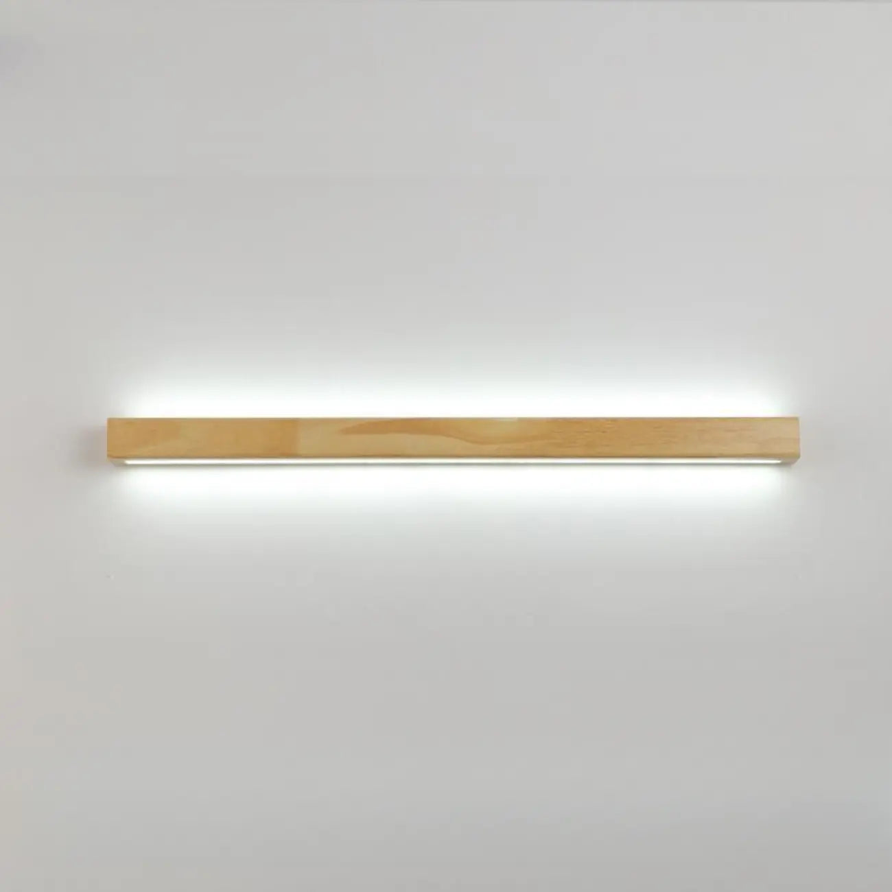 Applique murale moderne linéaire en bois avec double abat-jour et LED