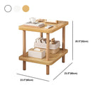 Table de chevet ronde contemporaine en bois avec étagère