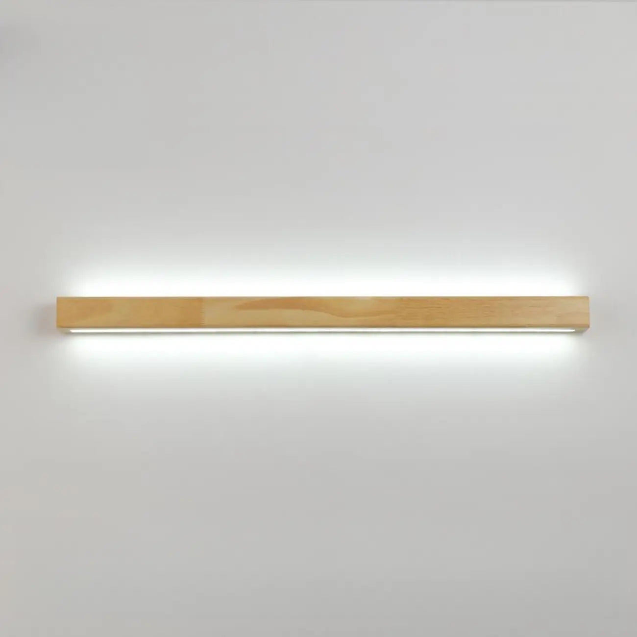 Applique murale moderne linéaire en bois avec double abat-jour et LED