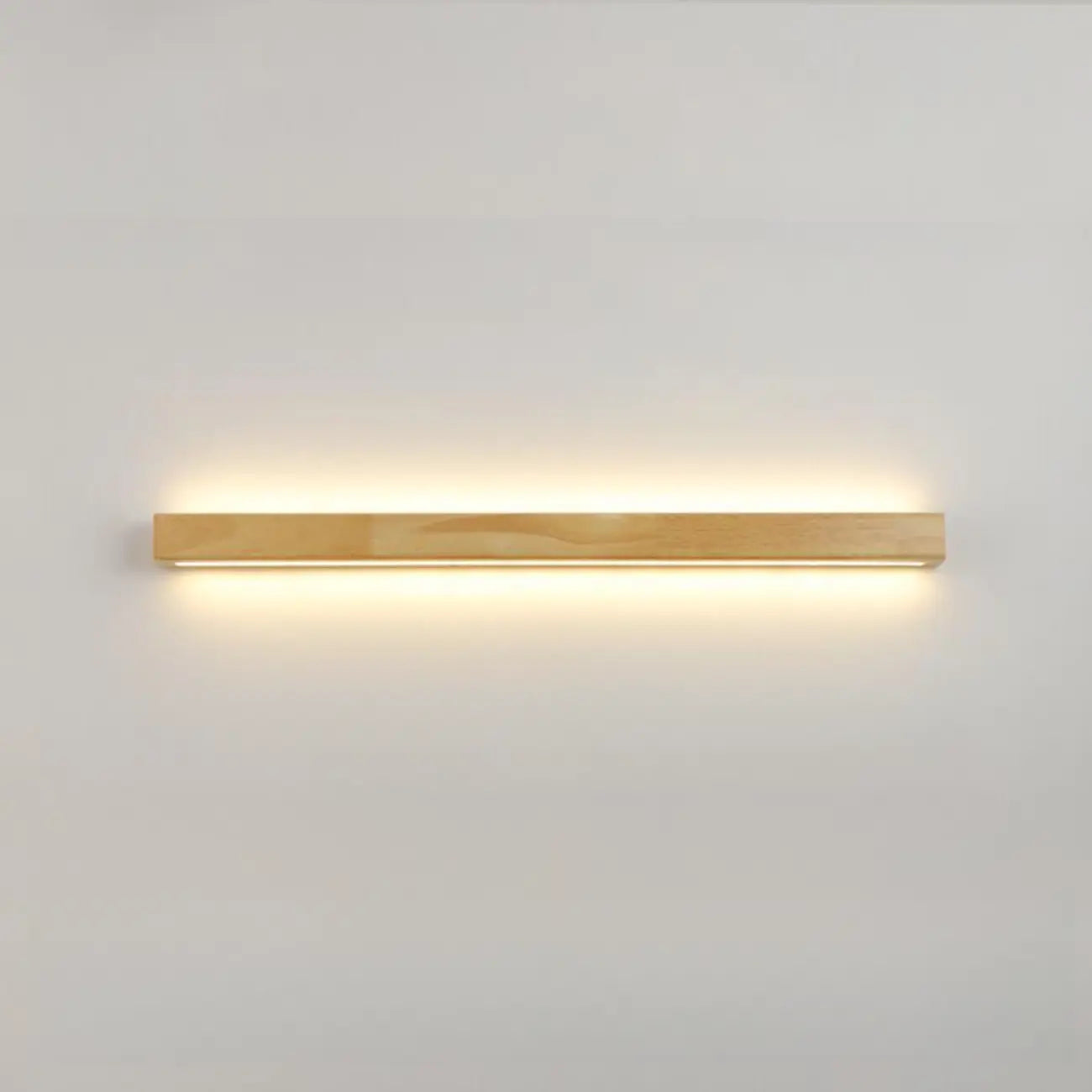 Applique murale moderne linéaire en bois avec double abat-jour et LED