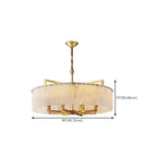 Lustre rond en marbre réglable avec abat-jour en feuille