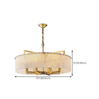 Lustre rond en marbre réglable avec abat-jour en feuille