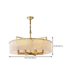 Lustre rond en marbre réglable avec abat-jour en feuille