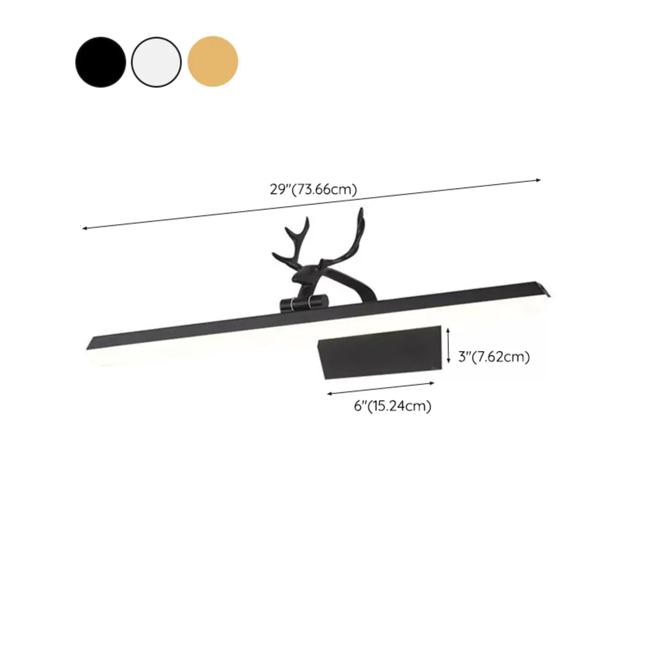 Appliques murales LED noires pour coiffeuse au design élégant