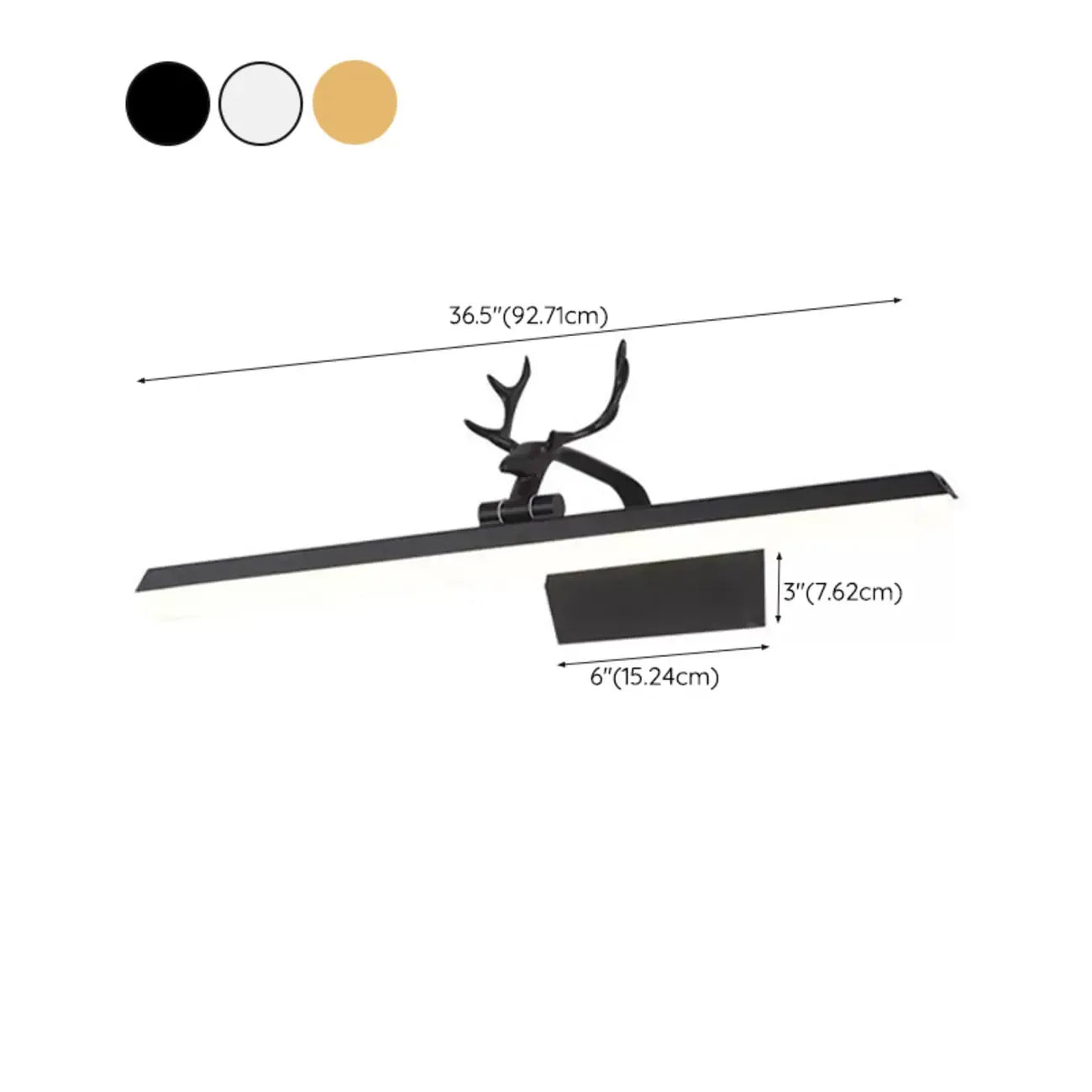 Appliques murales LED noires pour coiffeuse au design élégant