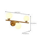 Lampe de coiffeuse médiévale en forme de globe doré avec abat-jour en verre