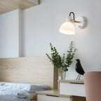 Applique murale hémisphérique en verre à 1 lumière pour salle de bain