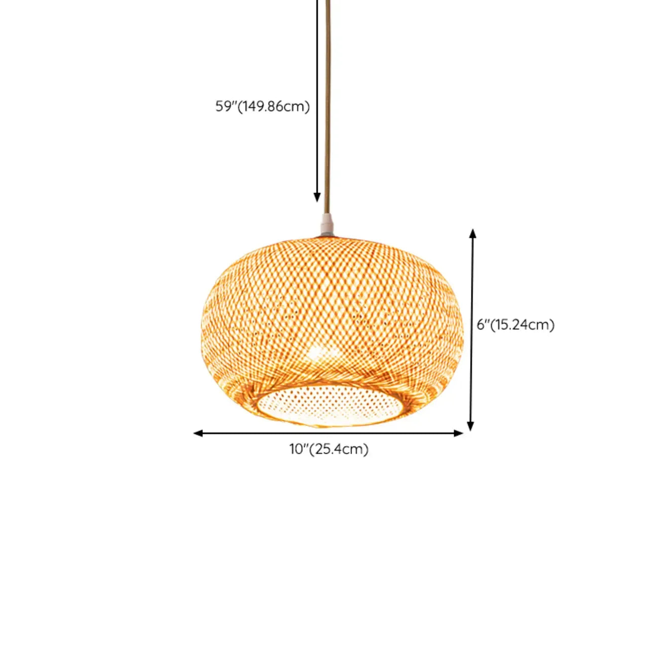 Suspension lanterne en bambou de style japonais pour salon