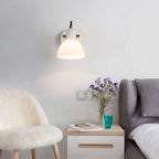 Applique murale hémisphérique en verre à 1 lumière pour salle de bain