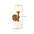 Lampe de coiffeuse médiévale en forme de globe doré avec abat-jour en verre