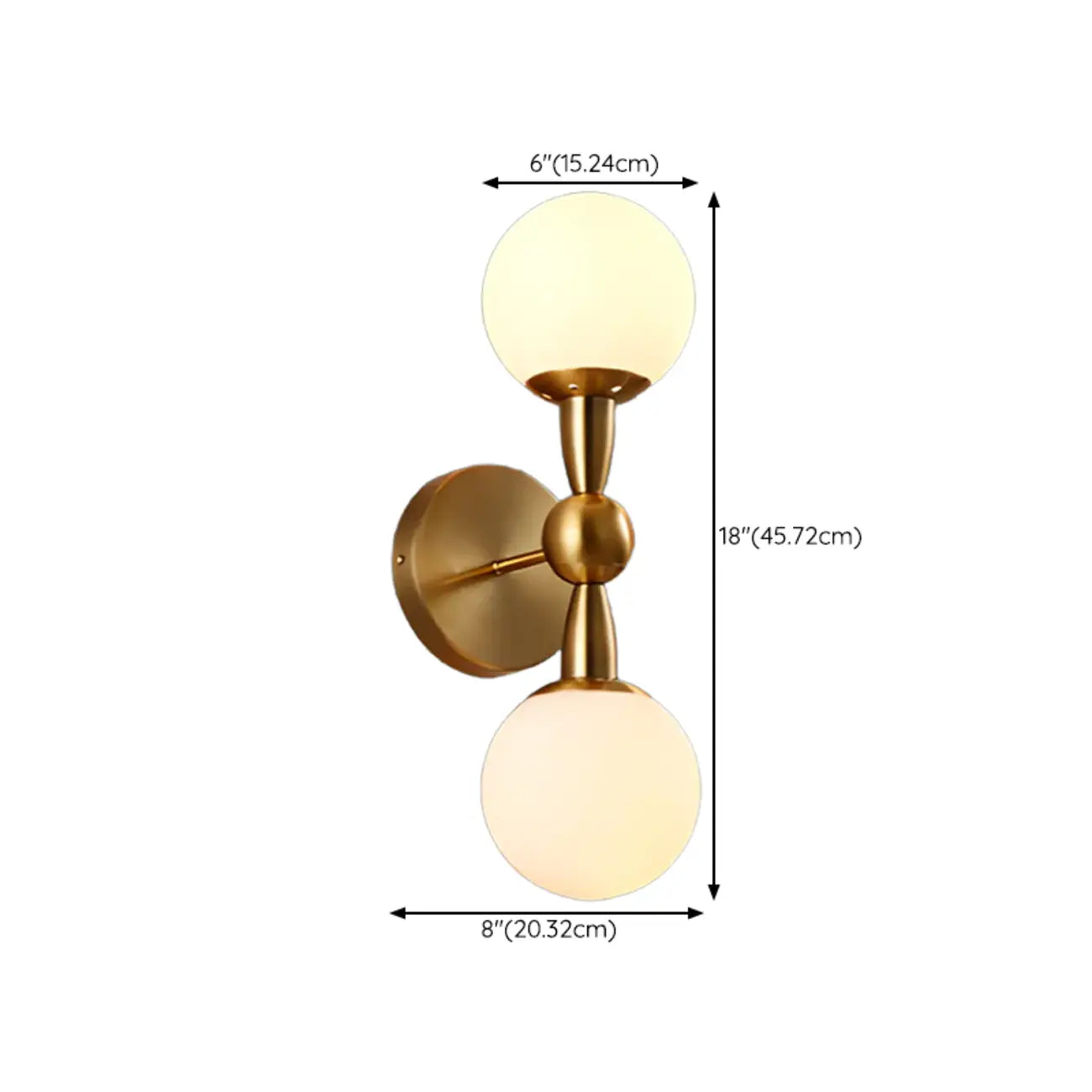Lampe de coiffeuse médiévale en forme de globe doré avec abat-jour en verre