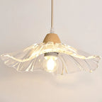 Suspension florale élégante en verre transparent à 3 lumières