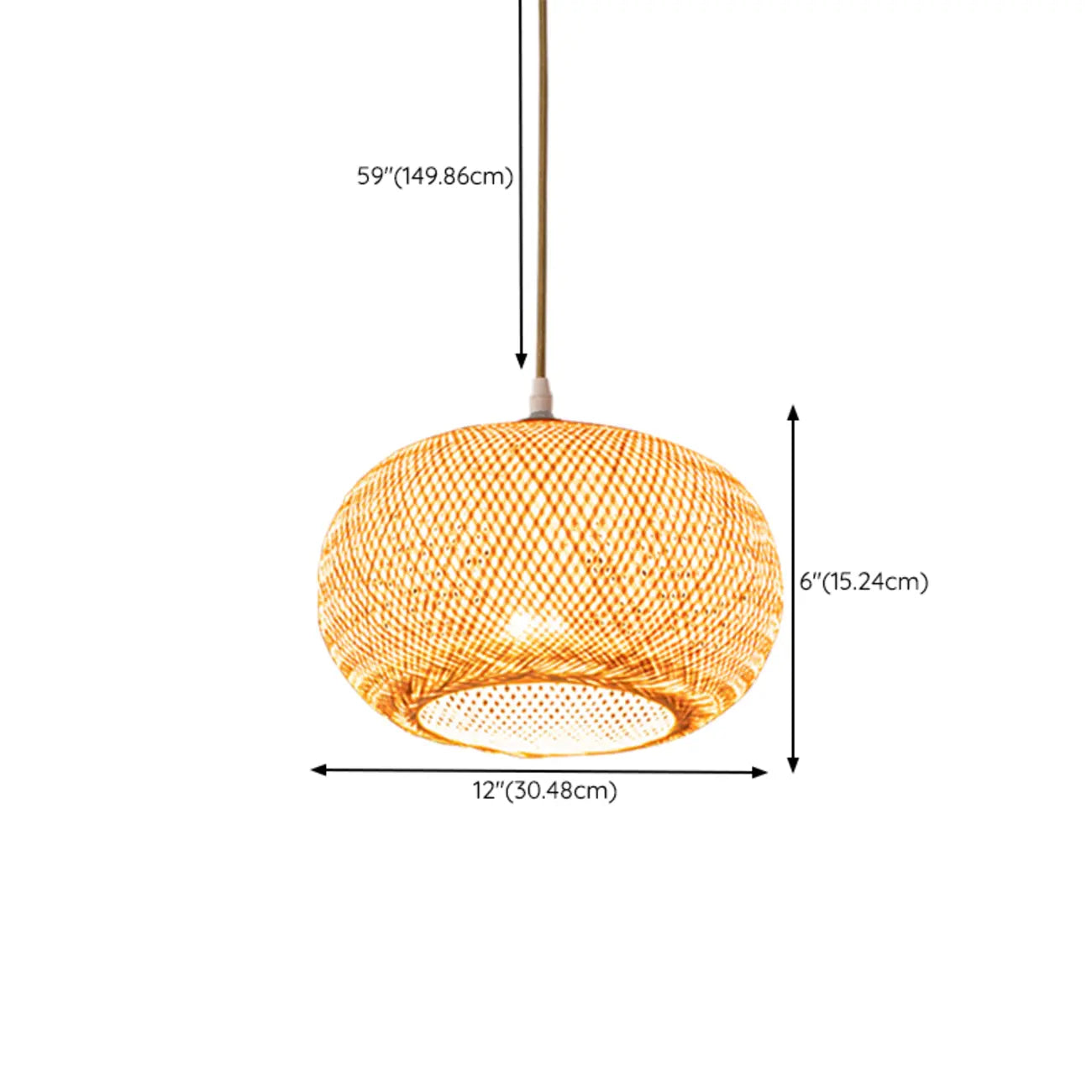 Suspension lanterne en bambou de style japonais pour salon