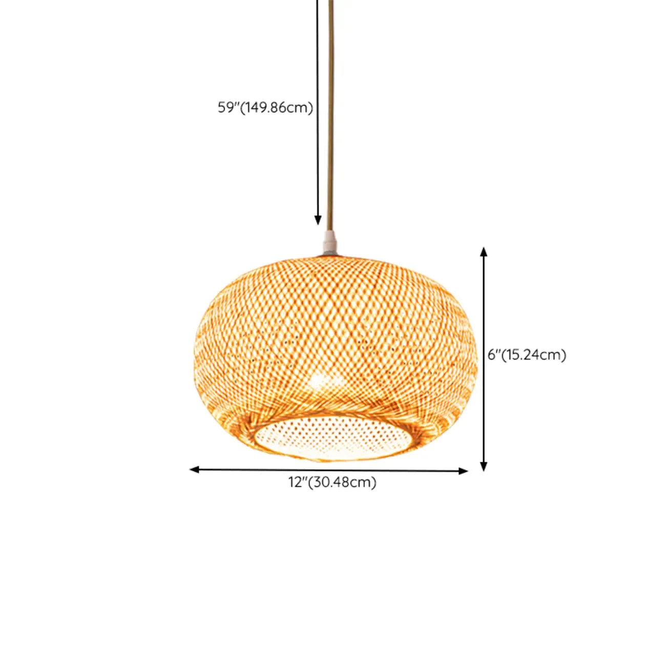 Suspension lanterne en bambou de style japonais pour salon