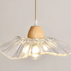 Suspension florale élégante en verre transparent à 3 lumières