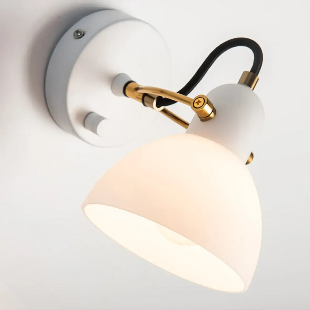 Applique murale hémisphérique en verre à 1 lumière pour salle de bain